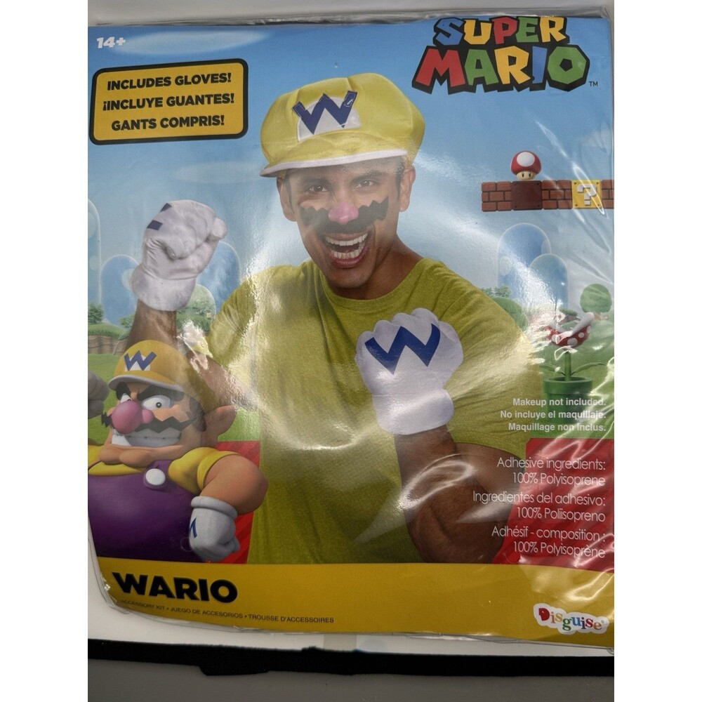 Super Mario Wario Costume Accessory Kit Adult